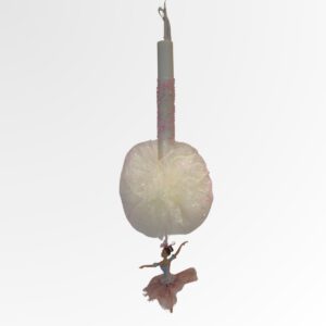 Πασχαλινή Λαμπάδα Μπαλαρίνα Χειροποίητη με Τούλι και Ροζ Λεπτομέρειες