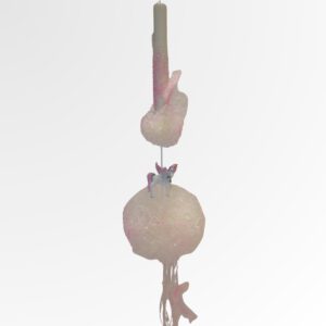 Πασχαλινή Λαμπάδα Μονόκερος Χειροποίητη με Τούλι και Ροζ Λεπτομέρειες