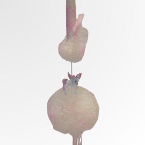 Πασχαλινή Λαμπάδα Μονόκερος Χειροποίητη με Τούλι και Ροζ Λεπτομέρειες